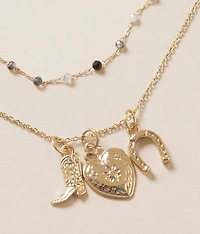 Multi Pendant Tiered Necklace