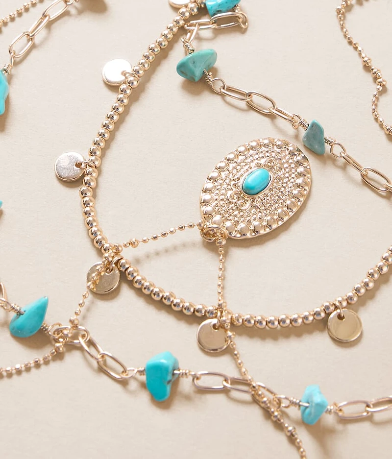 3 Pack Turquoise Necklace Set