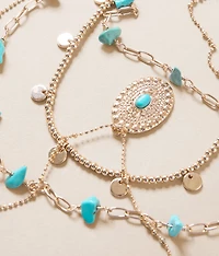 3 Pack Turquoise Necklace Set