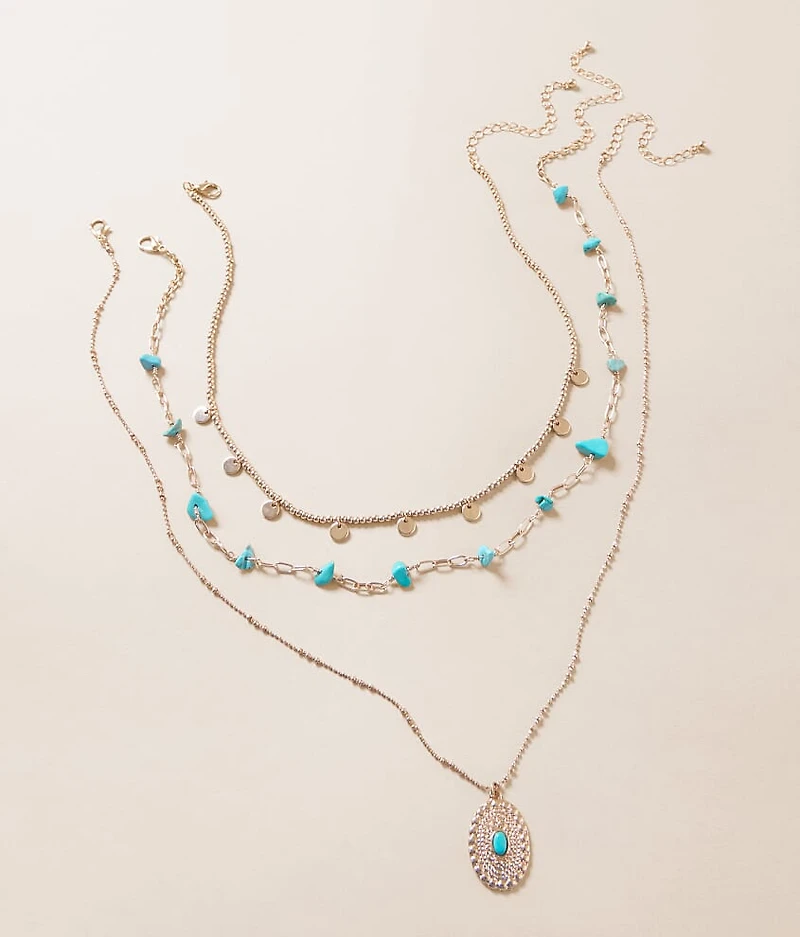 3 Pack Turquoise Necklace Set