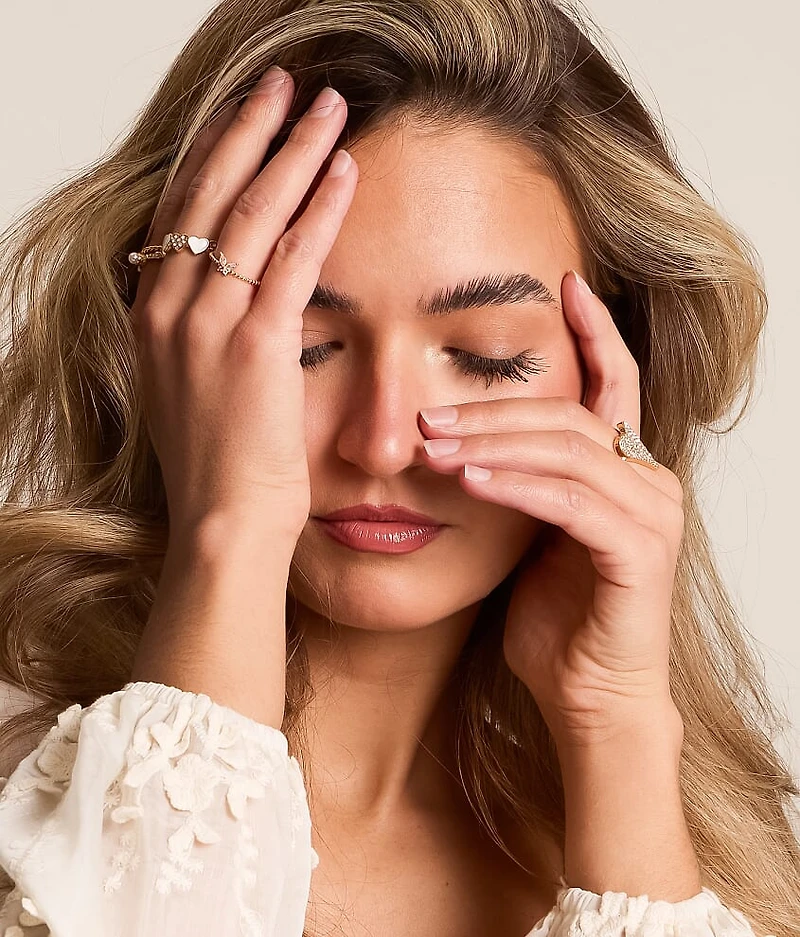 5 Pack Heart Ring Set