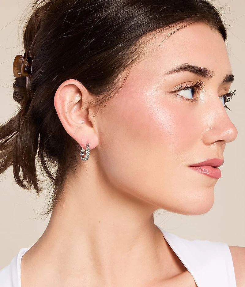 3 Pack Glitz Hoop Earring Set