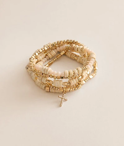 6 Pack Western Cross Bracelet Set
