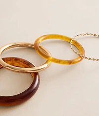 4 Pack Mixed Bangle Bracelet Set