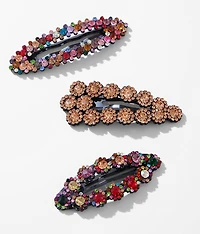 3 Pack Glitz Hair Barrettes