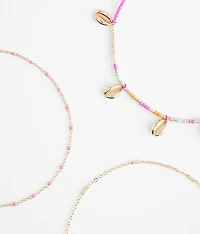 3 Pack Shell Ankle Bracelet Set