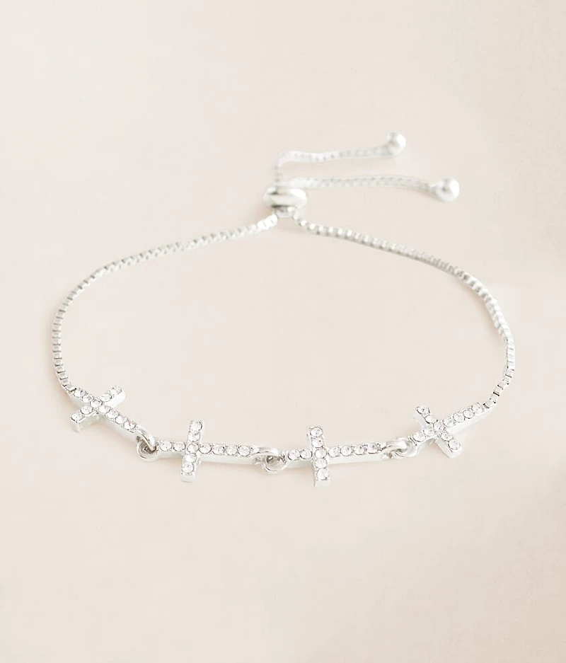 Rhinestone Cross Bracelet