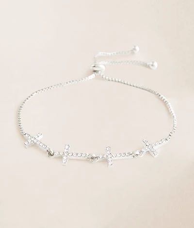 Rhinestone Cross Bracelet