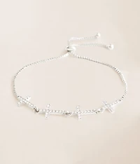 Rhinestone Cross Bracelet
