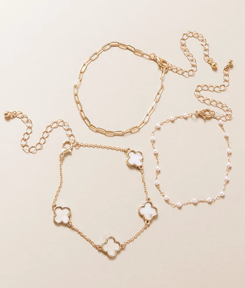 3 Pack Clover Bracelet Set