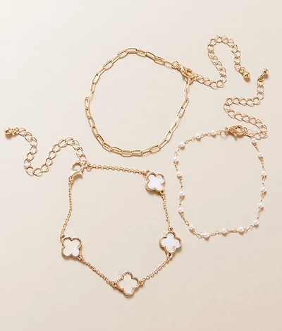 3 Pack Clover Bracelet Set