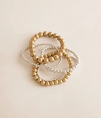 5 Pack Two Tone Bracelet Set