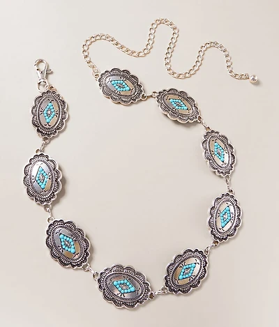Turquoise Bead Chain Belt