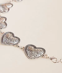 Embossed Heart Chain Belt