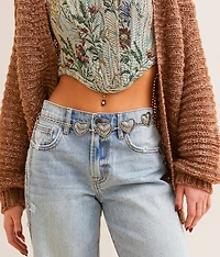 Embossed Heart Chain Belt