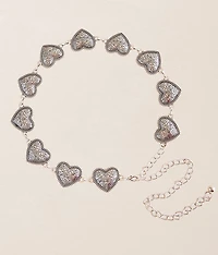 Embossed Heart Chain Belt