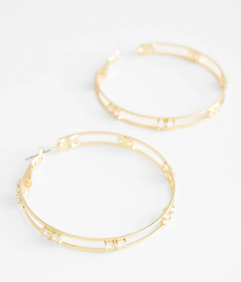 Rhinestone Cut-Out Earring
