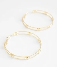 Rhinestone Cut-Out Earring