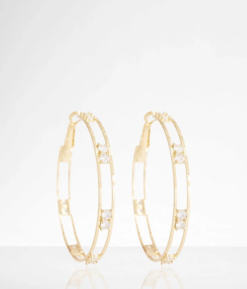 Rhinestone Cut-Out Earring