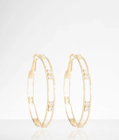 Rhinestone Cut-Out Earring