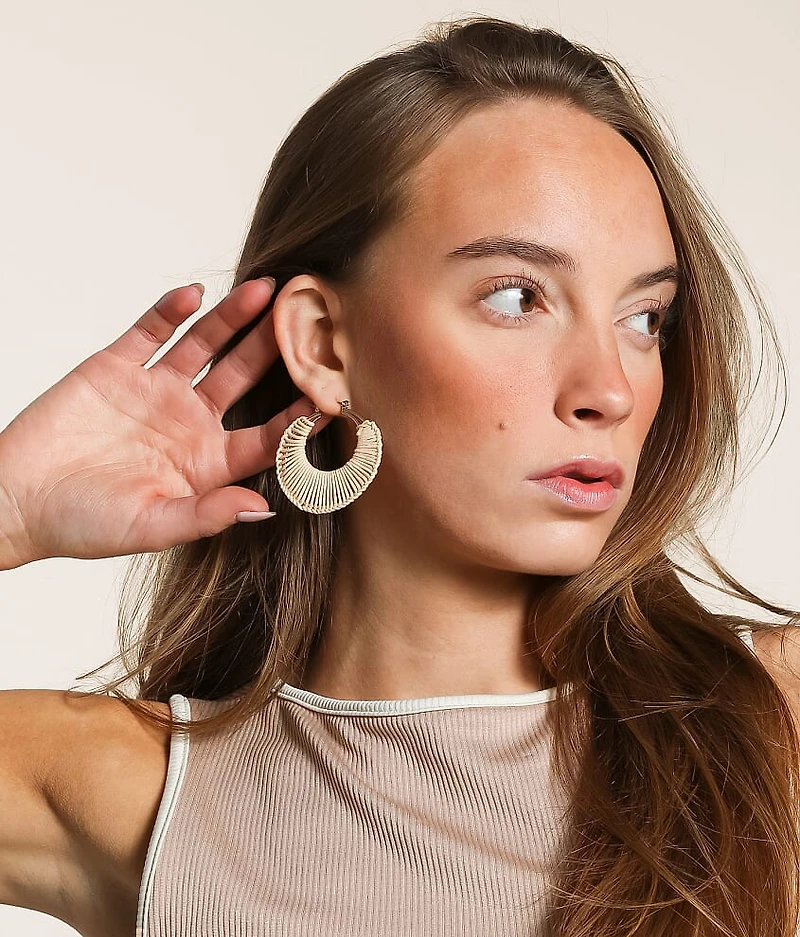 Threaded Hoop Earring