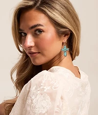 Turquoise Cross Earring