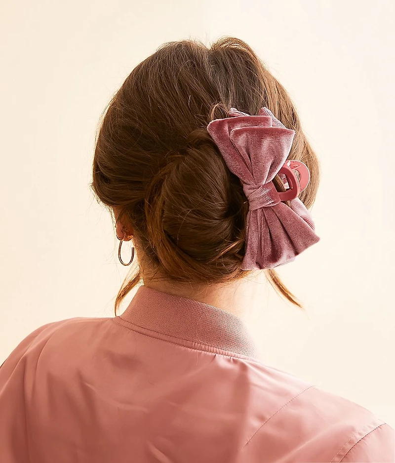 Velvet Bow Claw Clip