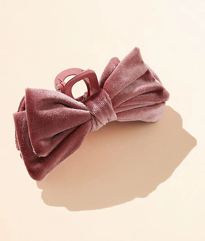 Velvet Bow Claw Clip