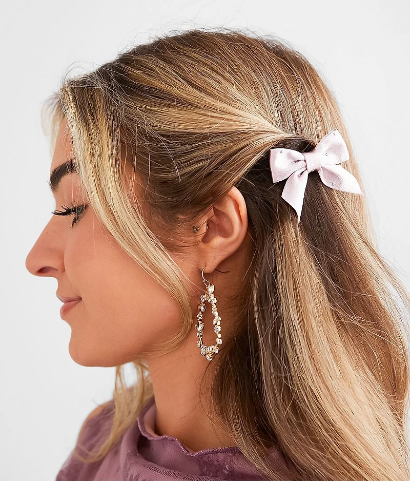 3 Pack Satin Hair Bow Clip Set