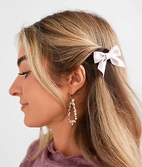 3 Pack Satin Hair Bow Clip Set