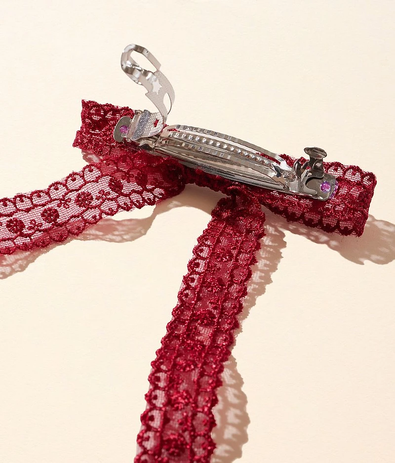 Lace Hair Bow Barrette