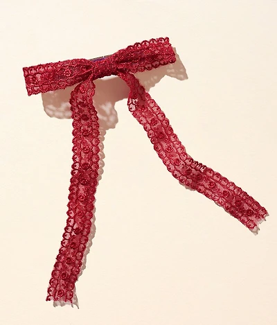 Lace Hair Bow Barrette