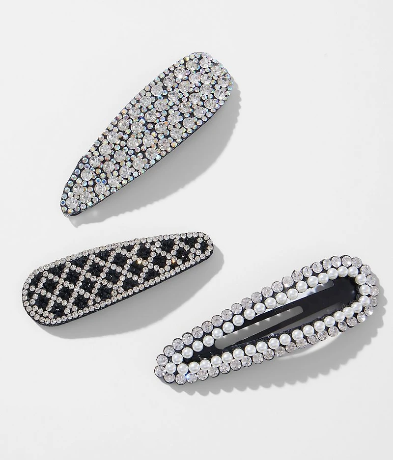 3 Pack Glitz Hair Barrettes