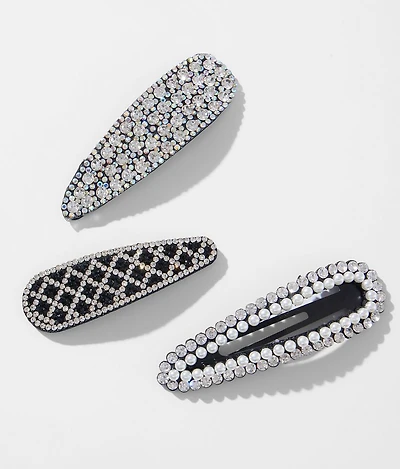 3 Pack Glitz Hair Barrettes