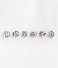 3 Pack Glitz Stud Earrings