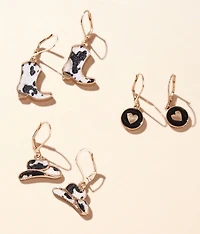 3 Pack Western Charm Earring Set