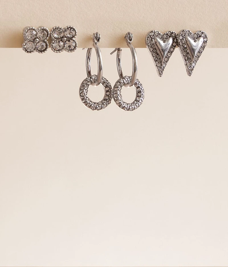 3 Pack Glitz Earring Set