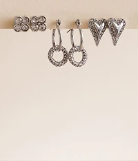 3 Pack Glitz Earring Set