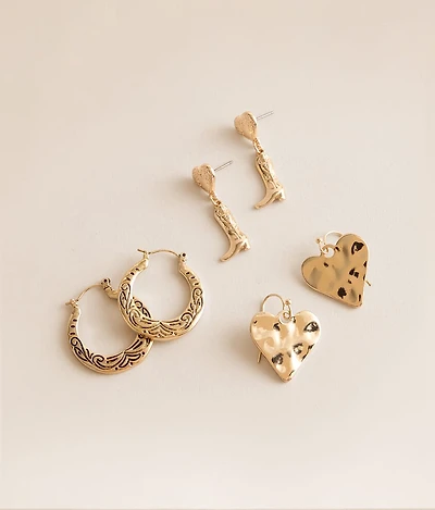 3 Pack Western Earring Set