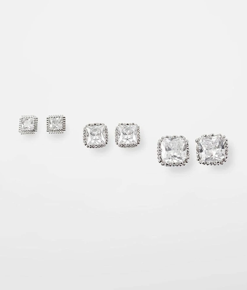 3 Pack Rhinestone Earring Set