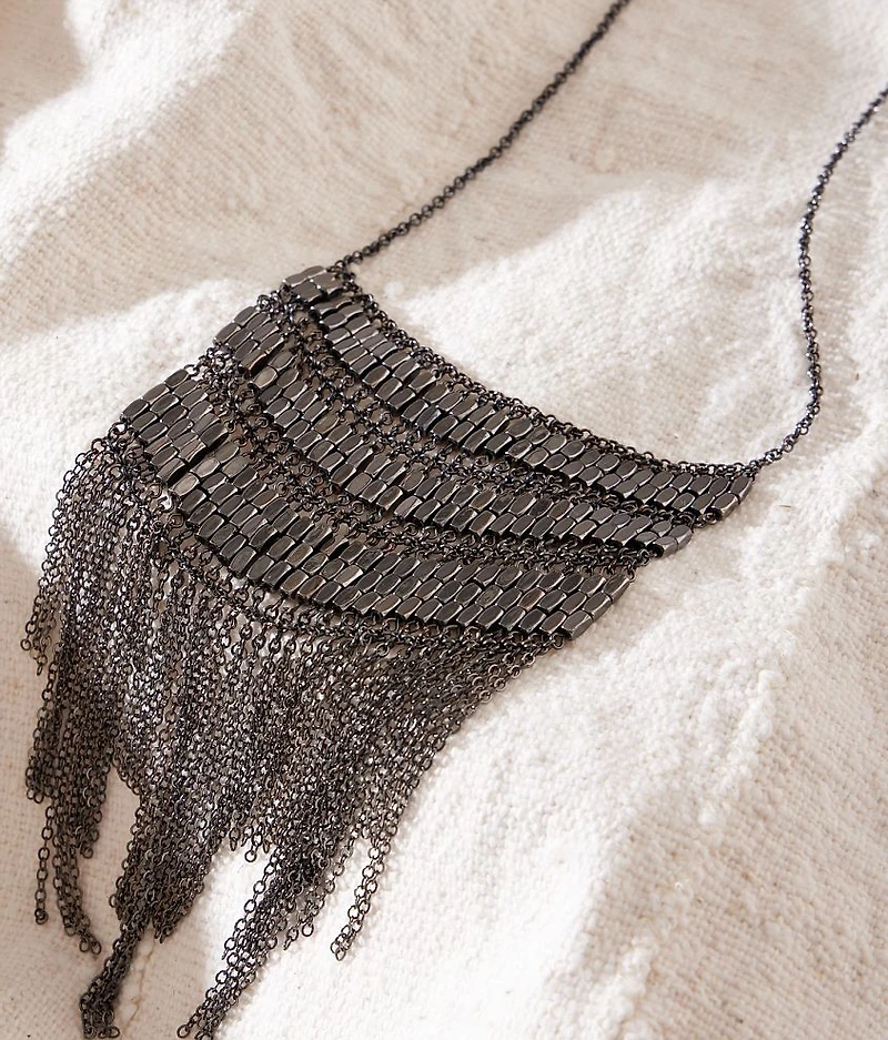 Statement Chain Fringe Necklace