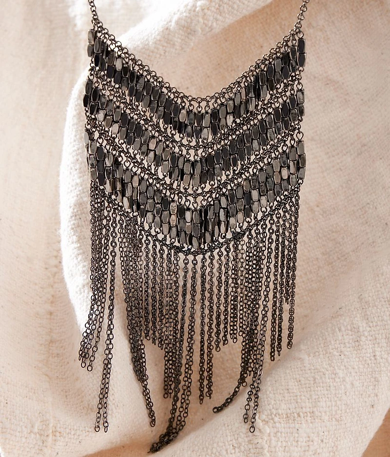 Statement Chain Fringe Necklace