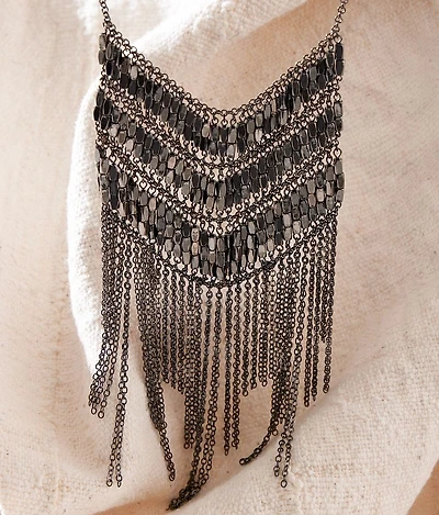 Statement Chain Fringe Necklace