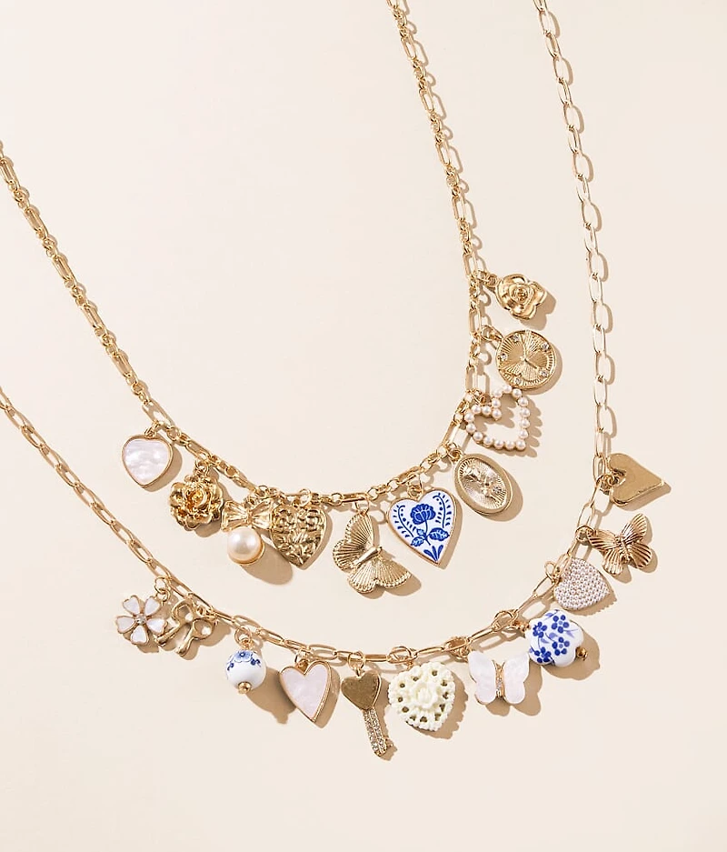 2 Pack Charm Necklace Set