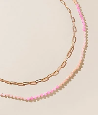 2 Pack Beaded Necklace Set