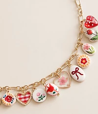 Floral Girly Charm Necklace