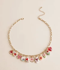 Floral Girly Charm Necklace