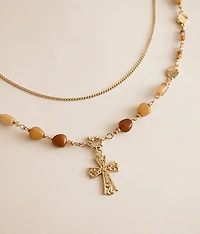 2 Pack Cross Pendant Necklace Set