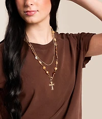 2 Pack Cross Pendant Necklace Set