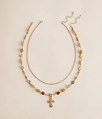 2 Pack Cross Pendant Necklace Set